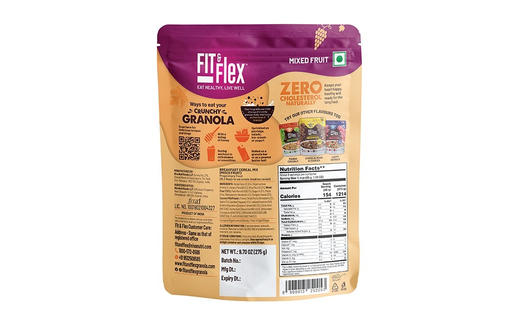 Fit & Flex Crunchy Granola Mix Fruit   Pack  275 grams